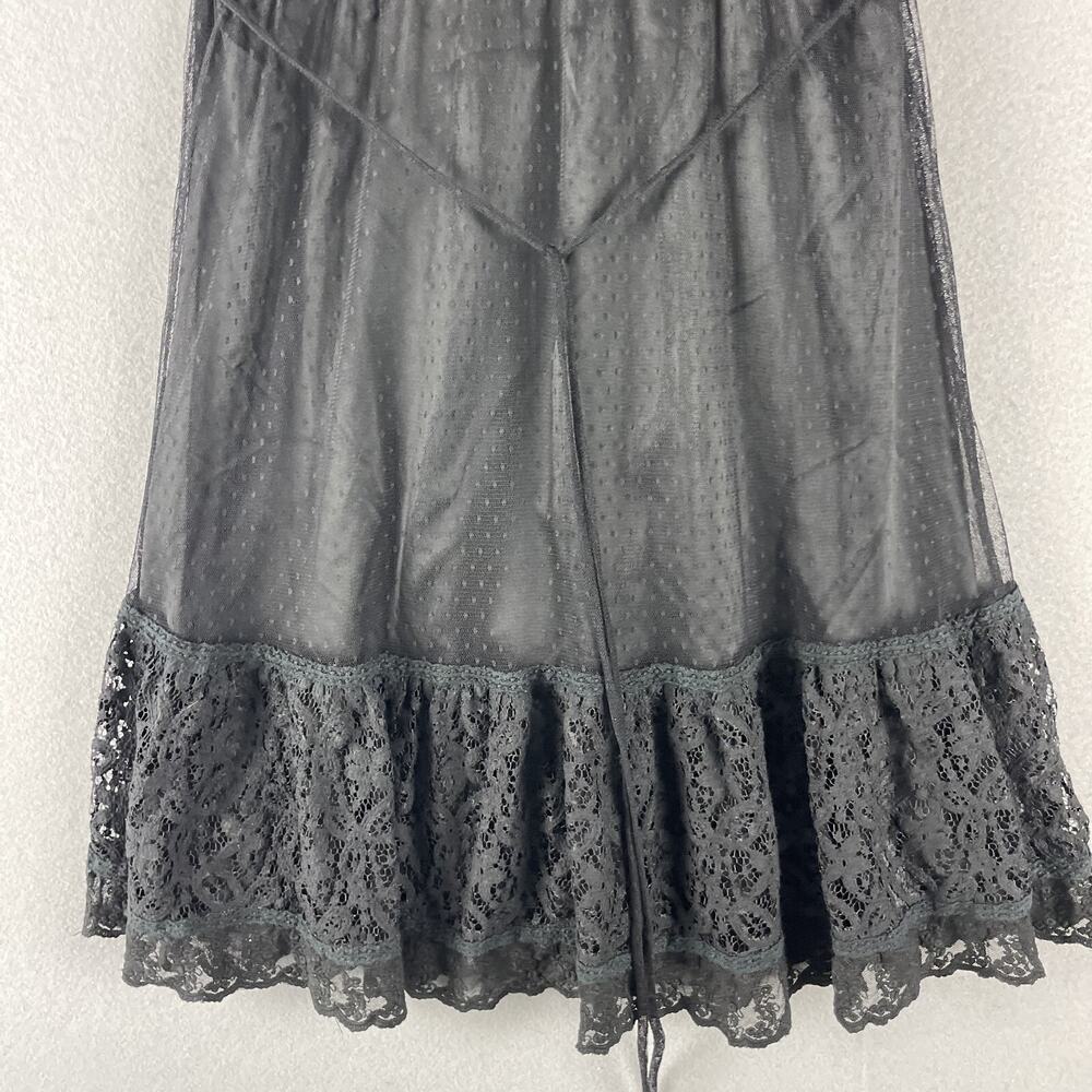 Whimsigoth Fairy Witchy Dress Womens Medium Black Lace Sheer Ruffle Goth Grunge - Picture 15 of 16